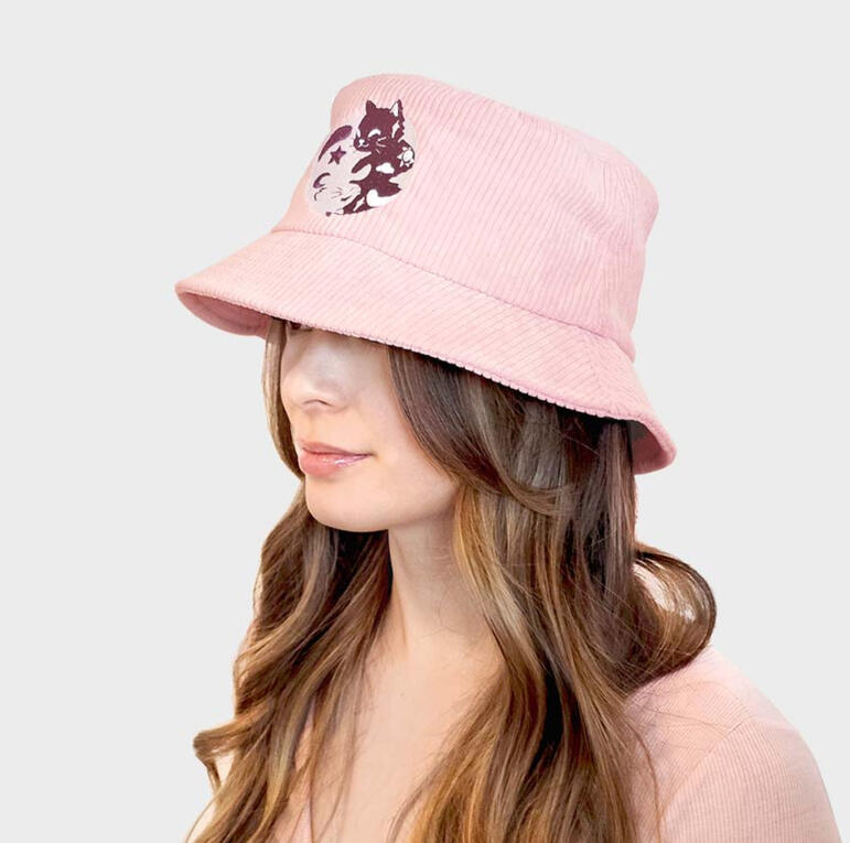 Yin Yang Cat Pink Bucket Hat