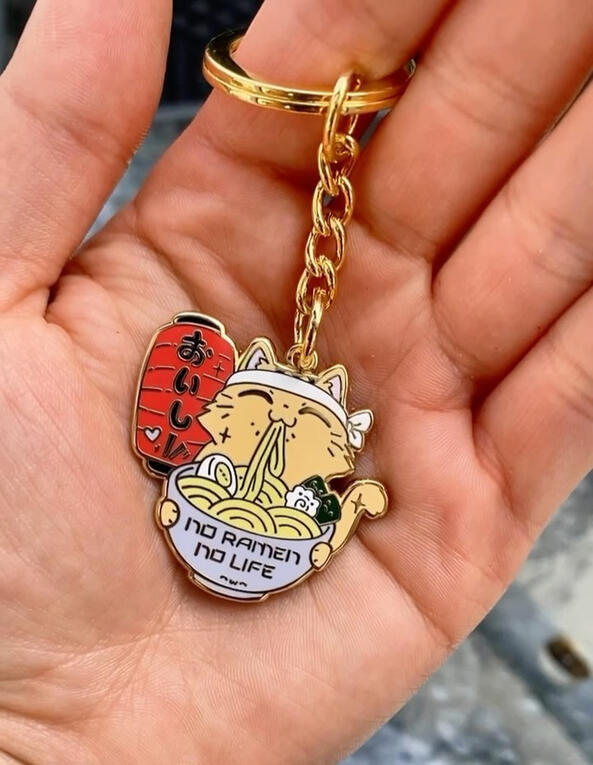No Ramen No Life Enamel Keychain