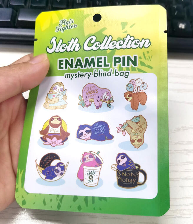 Sloth Collection Enamel Pin Mystery Bling Bag