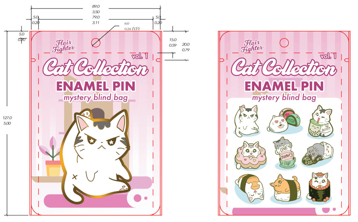 Cat Collection Enamel Pin Mystery Bling Bag